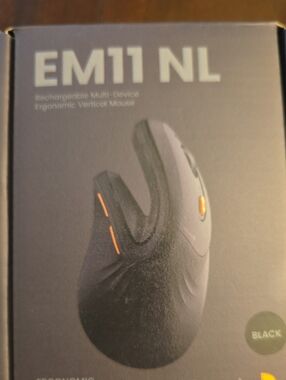 Black Ergonomic Vertical Mouse - Rechargeable Multi-Device